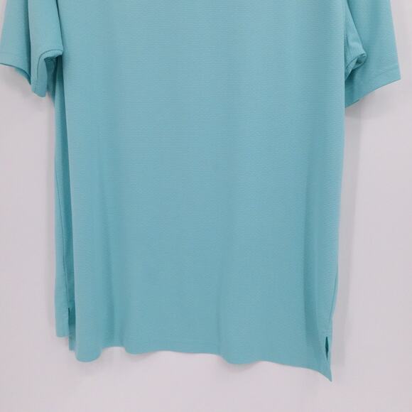 Dunning Golf Shirt Mens XXL Green Striped The Major Logo Embroidered Performance - Picture 12 of 14